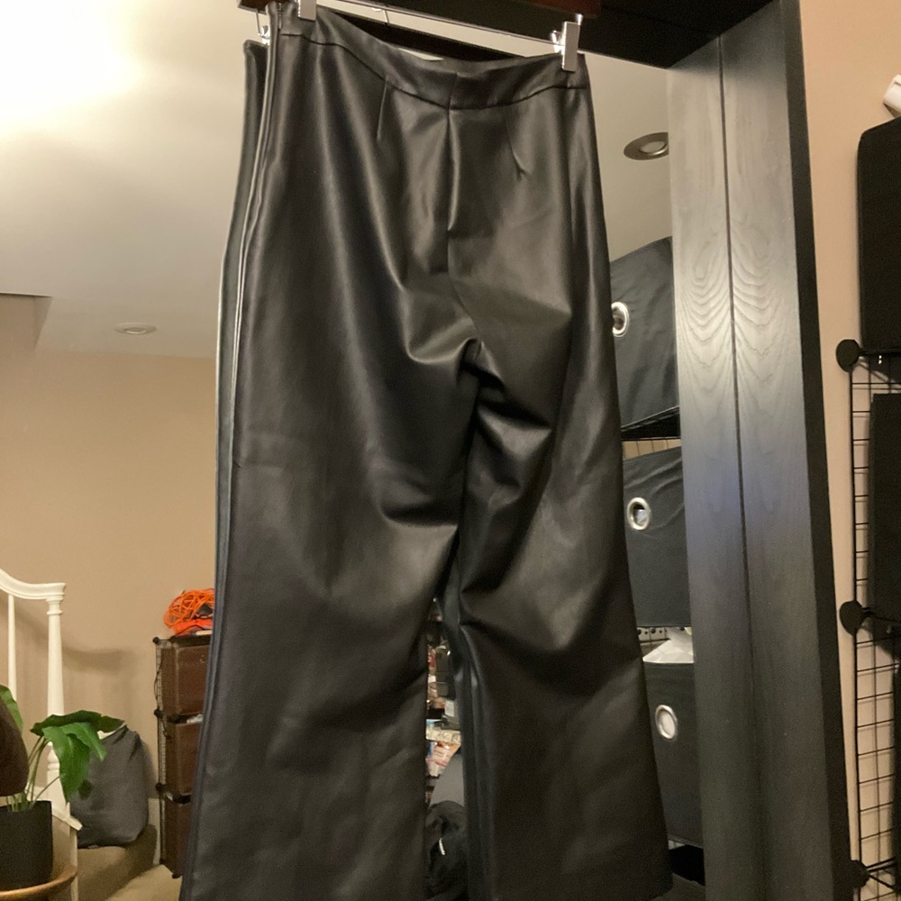 (Lori) Banana Republic Elegant Black Faux Leather Women’s Pants Sz 8 - Picture 4 of 10
